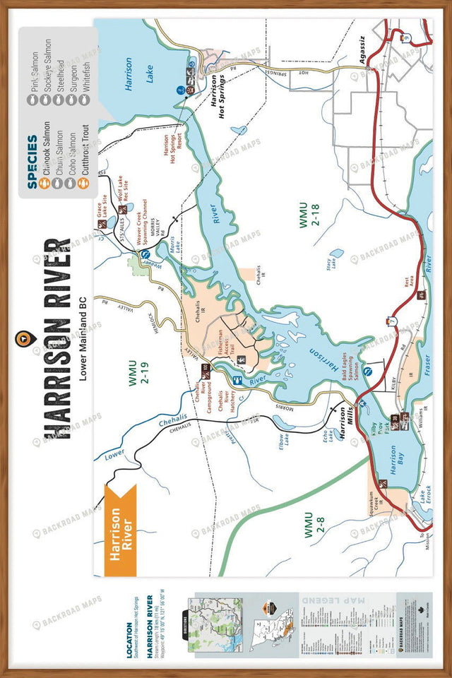 FLMBC59 Harrison River - Wall Map - Backroad Maps