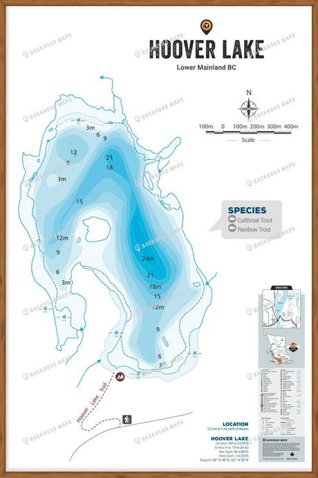FLMBC60 Hoover Lake - Wall Map - Backroad Maps