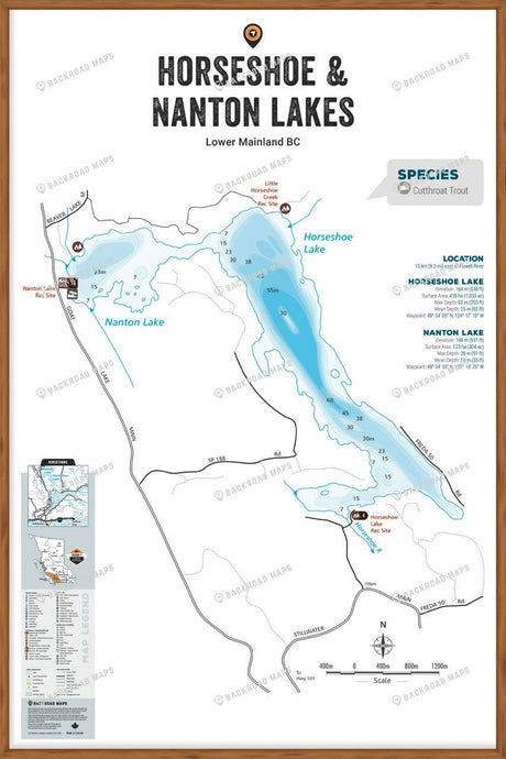 FLMBC61 Horseshoe & Nanton Lakes - Wall Map - Backroad Maps