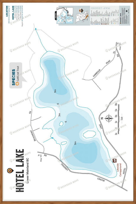 FLMBC62 Hotel Lake - Wall Map - Backroad Maps