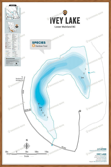 FLMBC65 Ivey Lake - Wall Map - Backroad Maps