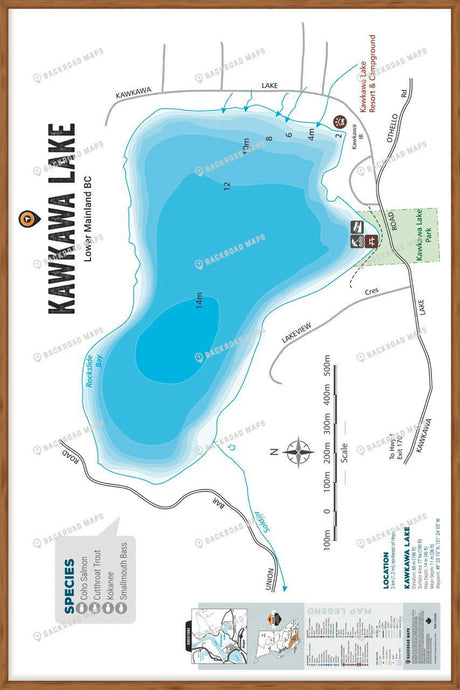FLMBC67 Kawkawa Lake - Wall Map - Backroad Maps