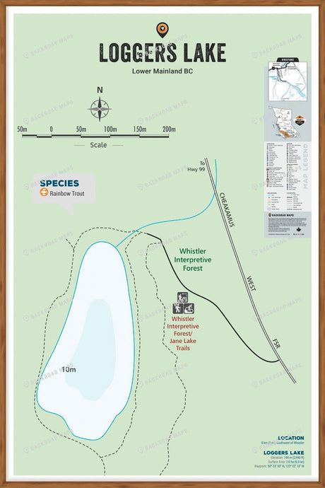 FLMBC75 Loggers Lake - Wall Map - Backroad Maps