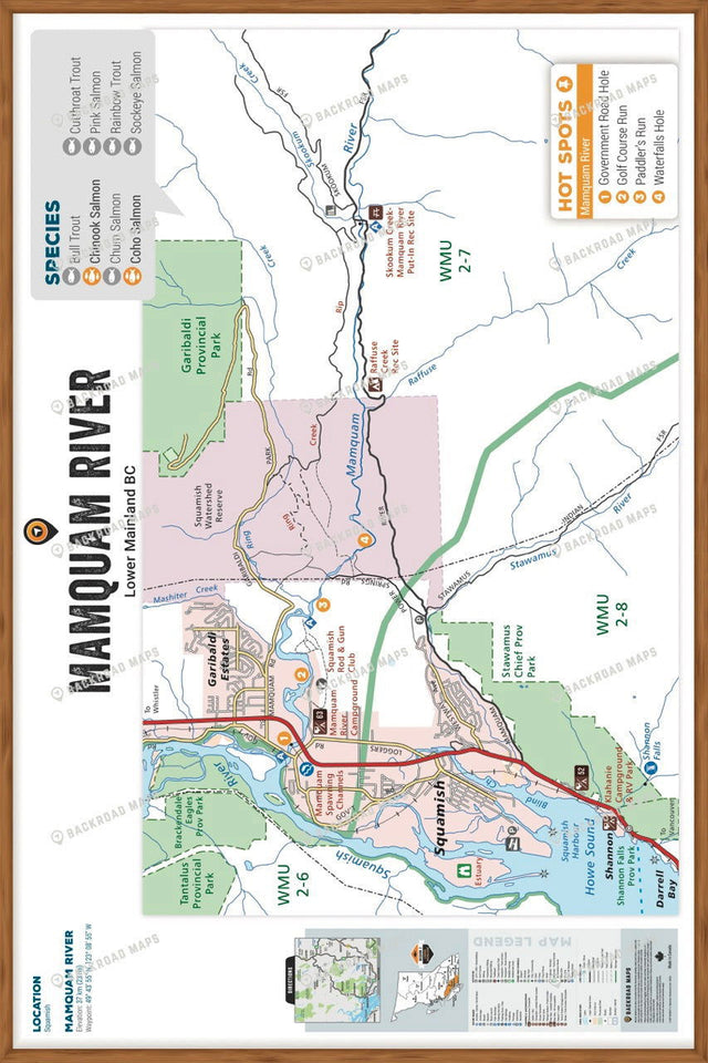 FLMBC78 Mamquam River - Wall Map - Backroad Maps