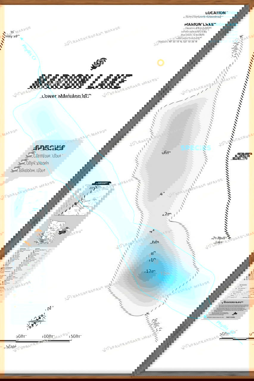 FLMBC79 Marion Lake - Wall Map - Backroad Maps