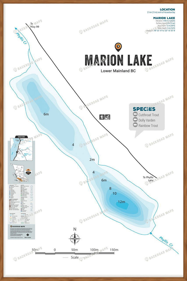 FLMBC79 Marion Lake - Wall Map - Backroad Maps