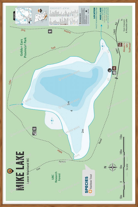 FLMBC80 Mike Lake - Wall Map - Backroad Maps