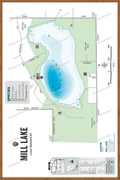 FLMBC81 Mill Lake - Wall Map - Backroad Maps