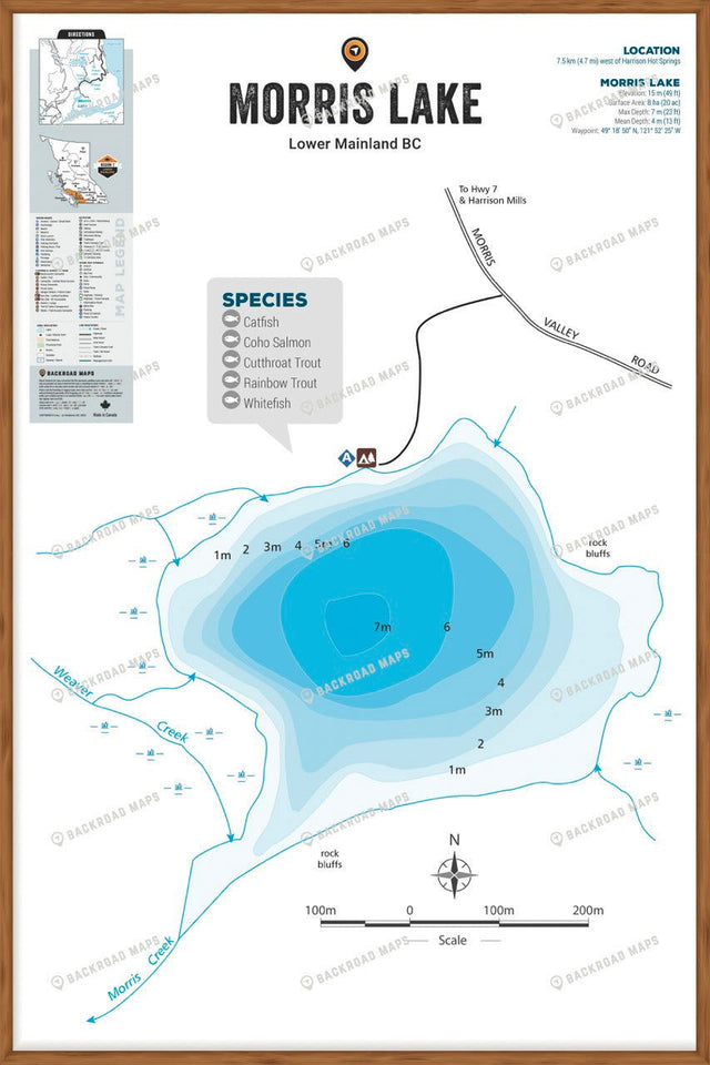 FLMBC83 Morris Lake - Wall Map - Backroad Maps