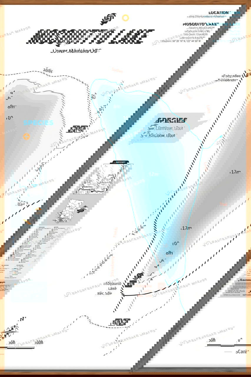 FLMBC84 Mosquito Lake - Wall Map - Backroad Maps