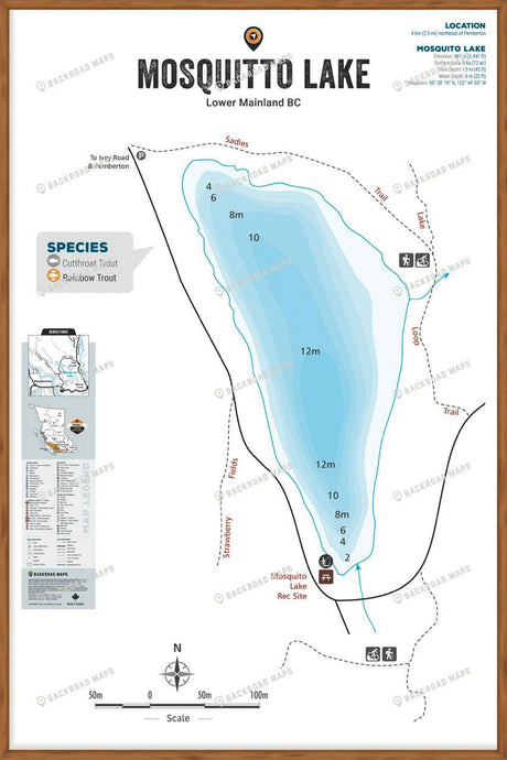 FLMBC84 Mosquito Lake - Wall Map - Backroad Maps