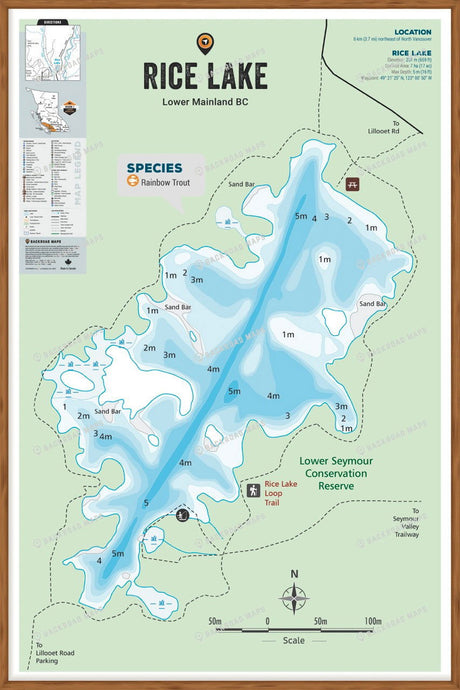 FLMBC90 Rice Lake - Wall Map - Backroad Maps