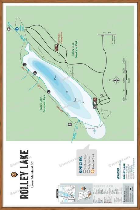 FLMBC91 Rolley Lake - Wall Map - Backroad Maps