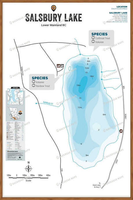 FLMBC93 Salsbury Lake - Wall Map - Backroad Maps