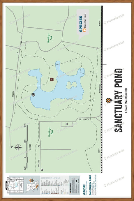 FLMBC94 Sanctuary Pond - Wall Map - Backroad Maps