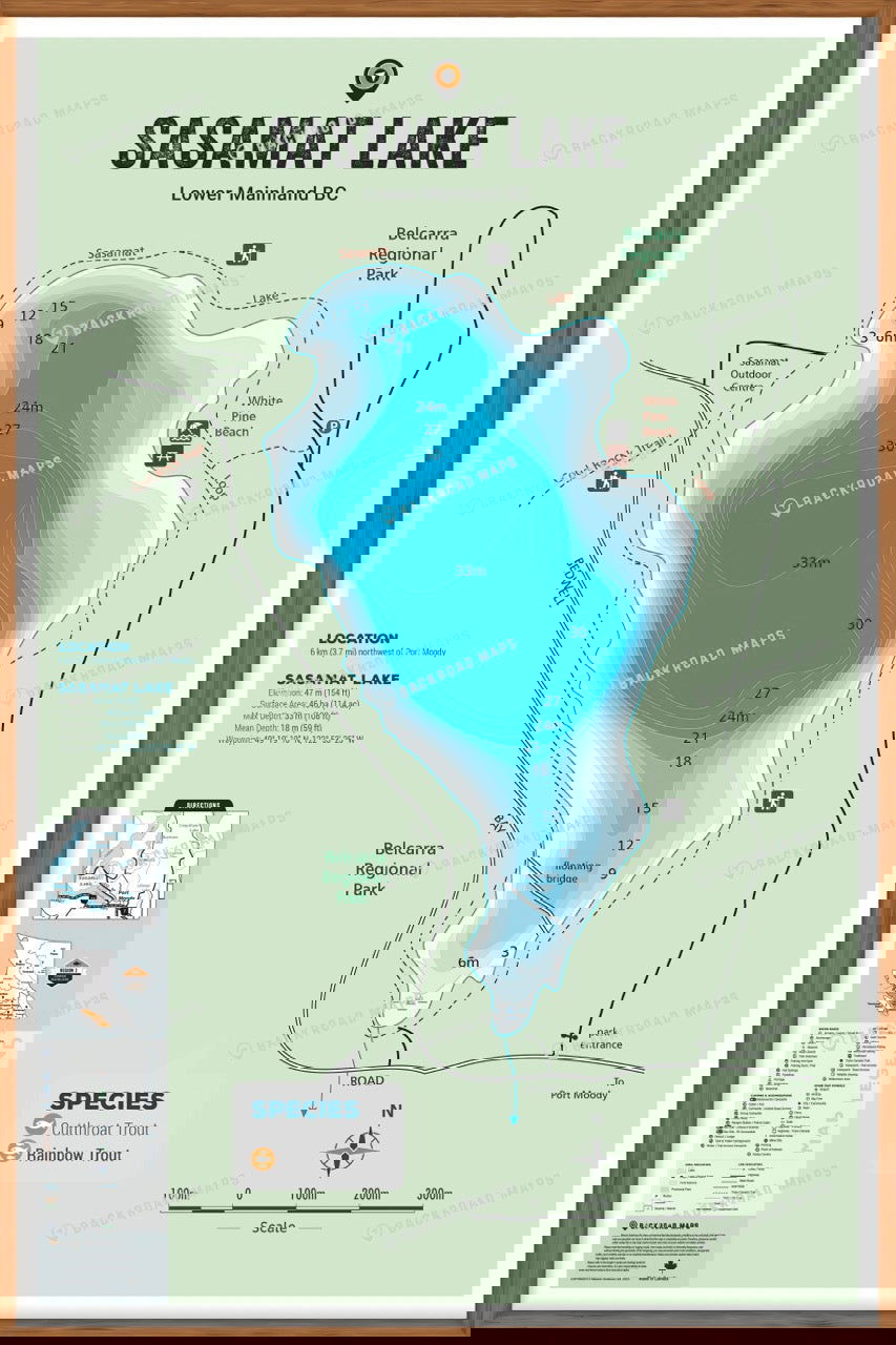 FLMBC95 Sasamat lake - Wall Map - Backroad Maps
