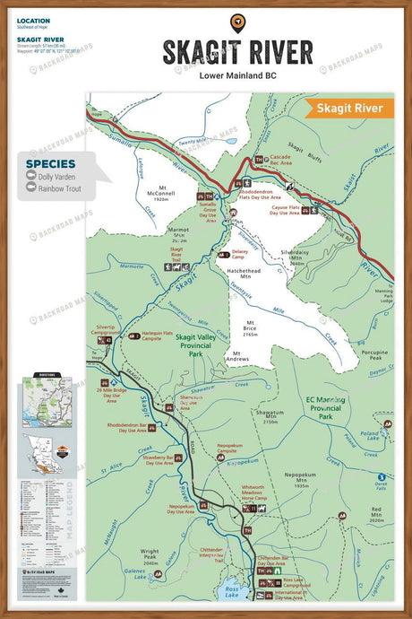 FLMBC98 Skagit River - Wall Map - Backroad Maps