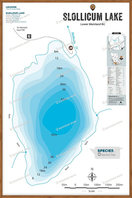 FLMBC99 Slollicum Lake - Wall Map - Backroad Maps