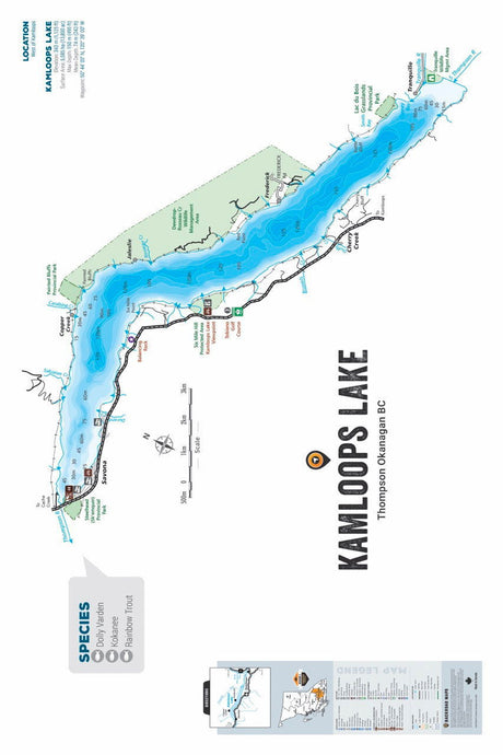 FTOBC101 Kamloops Lake - Wall Map - Backroad Maps