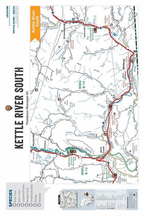 FTOBC106 Kettle River (South) - Wall Map - Backroad Maps
