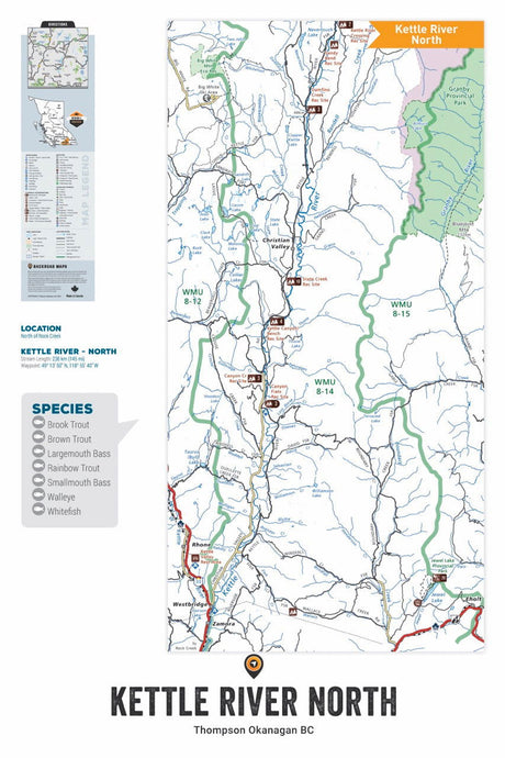 FTOBC107 Kettle River (North) - Wall Map - Backroad Maps