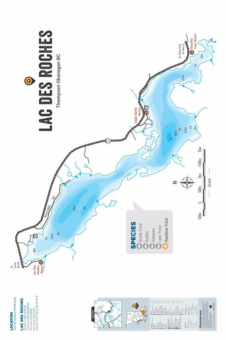 FTOBC110 Lac Le Jeune - Wall Map - Backroad Maps