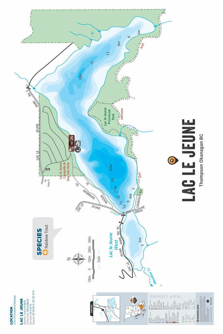FTOBC111 Lac Des Roches - Wall Map - Backroad Maps