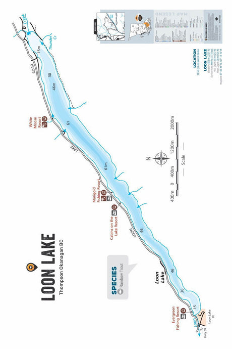 FTOBC122 Loon Lake - Clinton - Wall Map - Backroad Maps