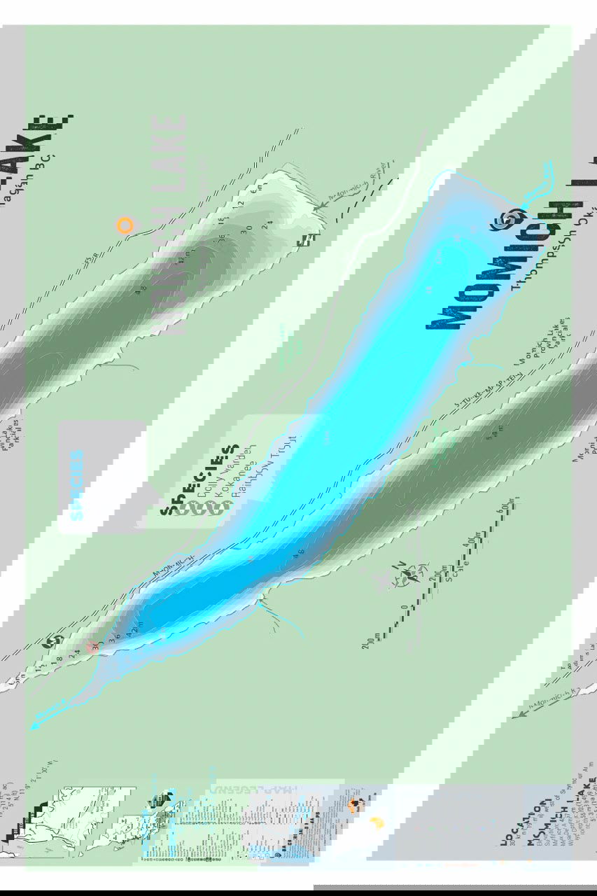 FTOBC134 Momich Lake - Wall Map - Backroad Maps