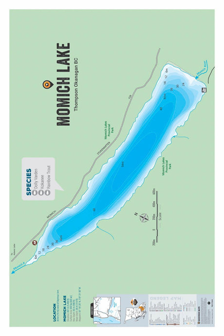 FTOBC134 Momich Lake - Wall Map - Backroad Maps