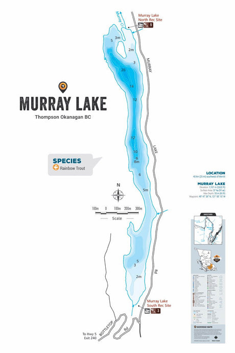 FTOBC137 Murray Lake - Wall Map - Backroad Maps