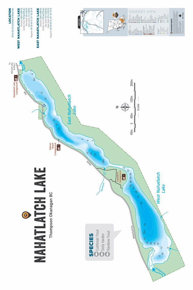FTOBC140 Nahatlatch Lake - Wall Map - Backroad Maps