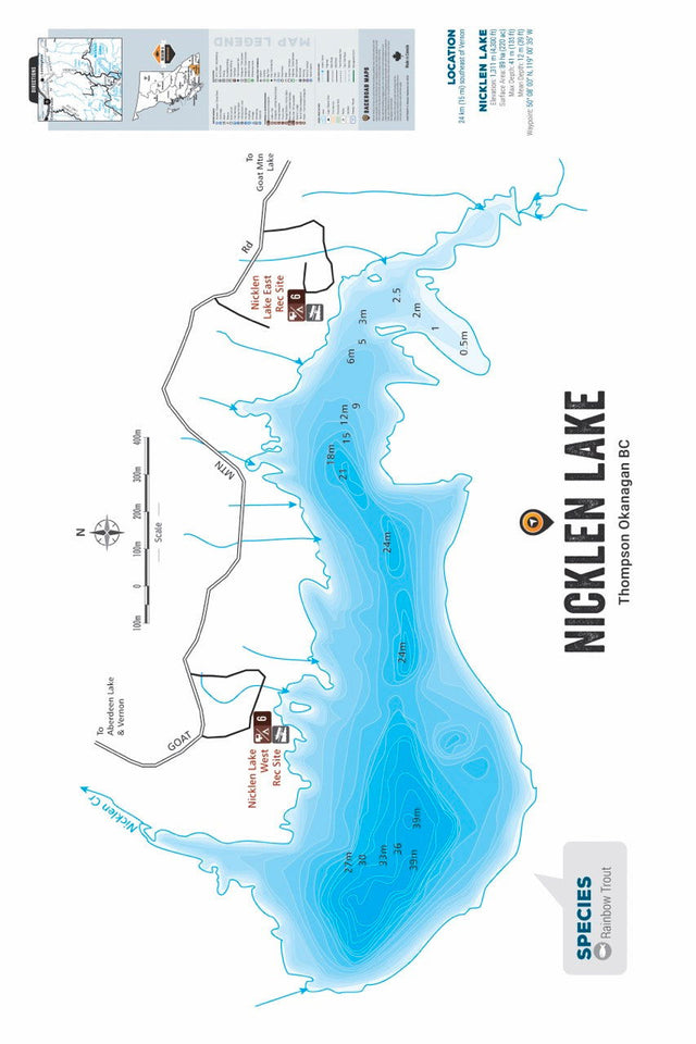FTOBC142 Nicklen Lake - Wall Map - Backroad Maps