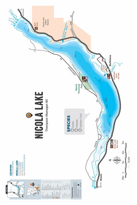 FTOBC143 Nicola Lake - Wall Map - Backroad Maps