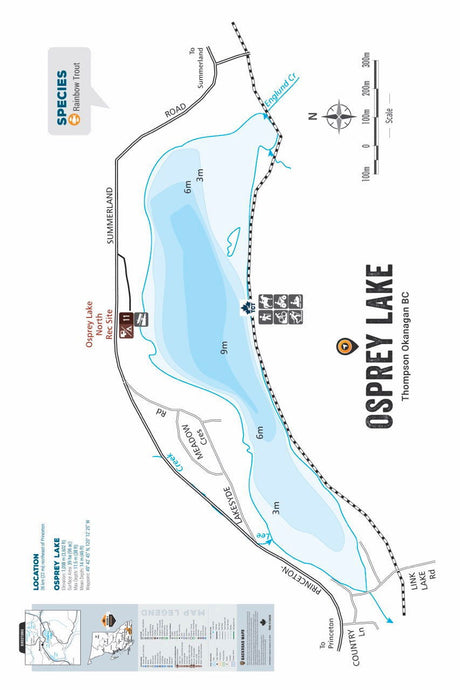FTOBC150 Osprey Lake - Wall Map - Backroad Maps