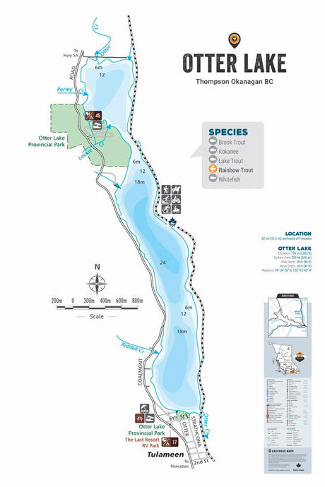 FTOBC151 Otter Lake - Tulameen - Wall Map - Backroad Maps