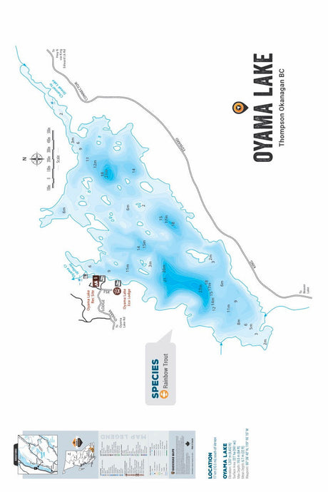 FTOBC152 Oyama Lake - Wall Map - Backroad Maps