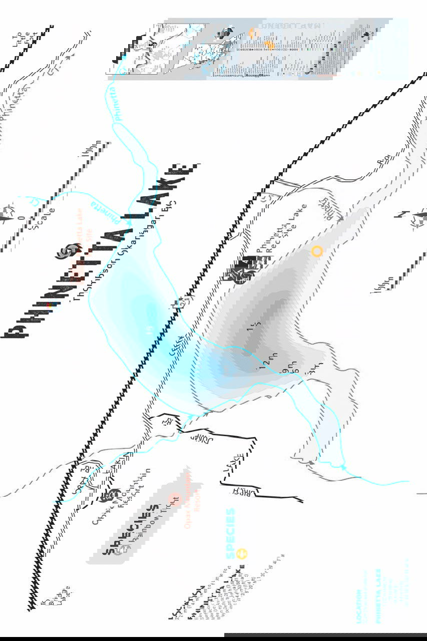 FTOBC160 Phinetta Lake - Wall Map - Backroad Maps