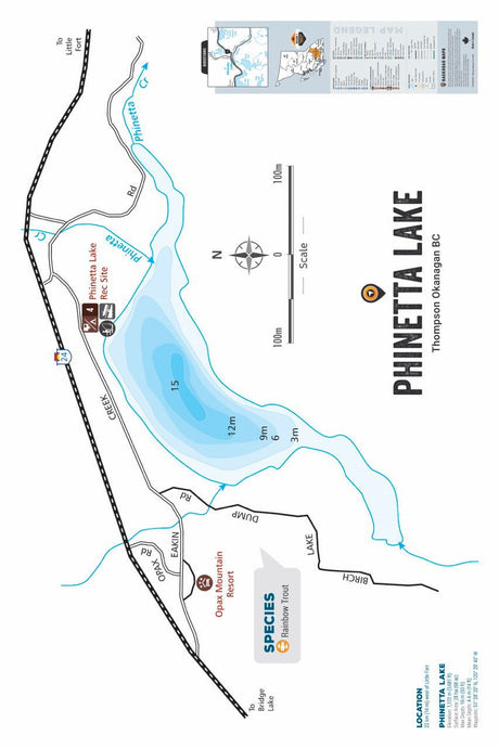 FTOBC160 Phinetta Lake - Wall Map - Backroad Maps