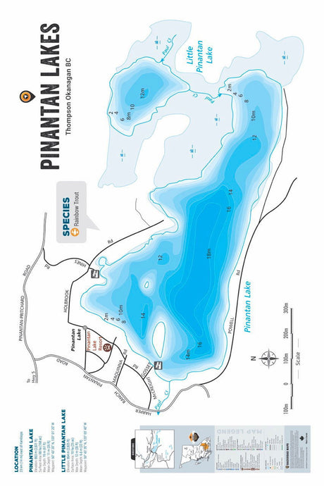 FTOBC162 Pinantan Lakes - Wall Map - Backroad Maps
