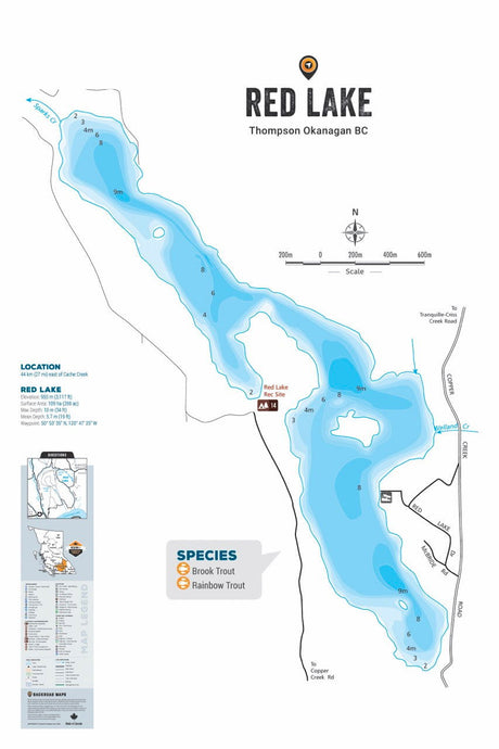 FTOBC167 Red Lake - Wall Map - Backroad Maps