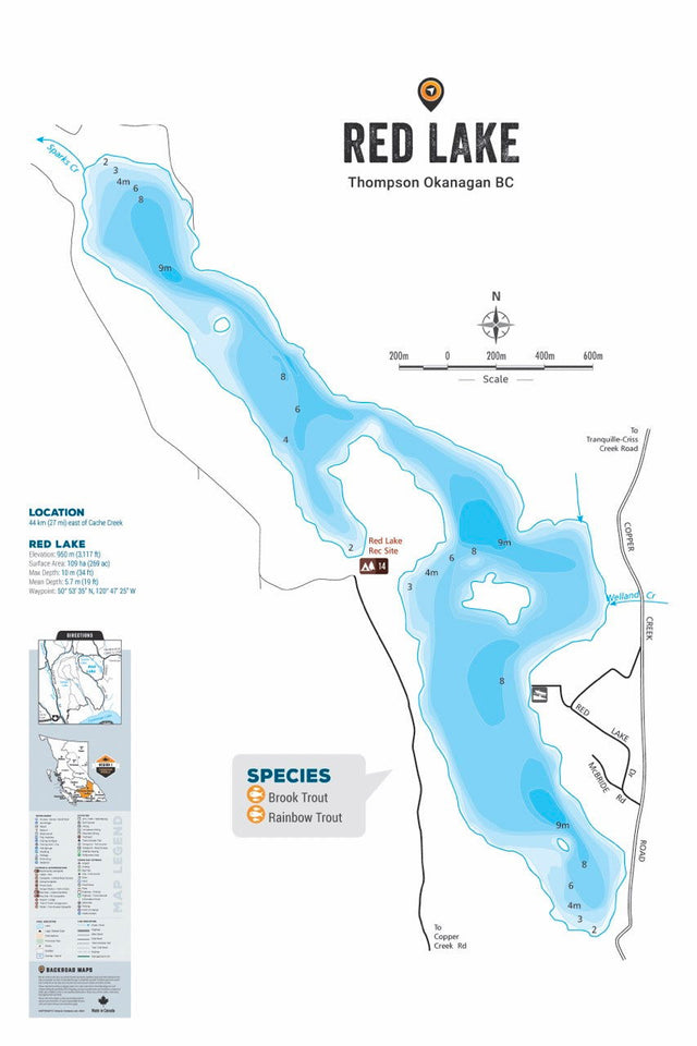 FTOBC167 Red Lake - Wall Map - Backroad Maps