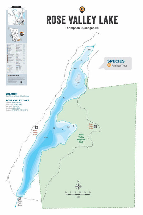FTOBC172 Rose Valley Lake - Wall Map - Backroad Maps