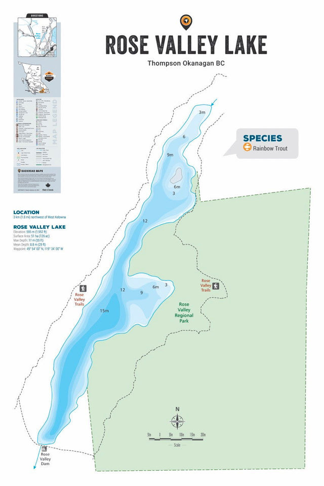 FTOBC172 Rose Valley Lake - Wall Map - Backroad Maps