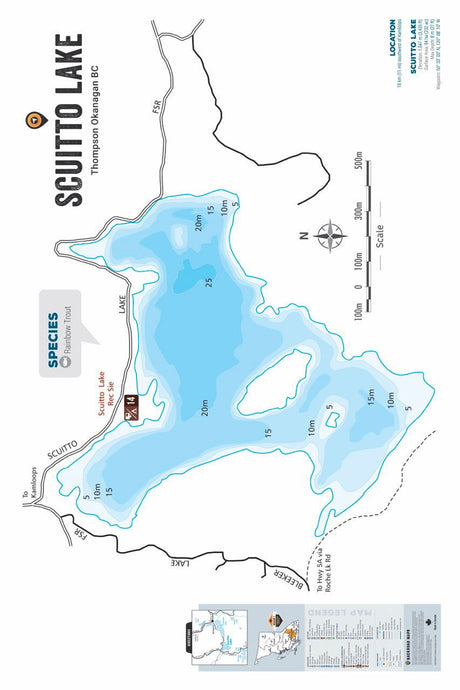 FTOBC178 Scuitto Lake - Wall Map - Backroad Maps