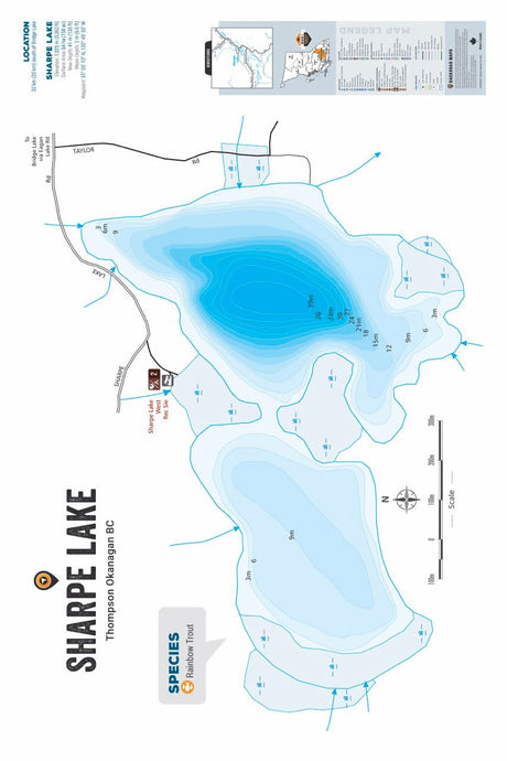 FTOBC179 Sharpe Lake - Wall Map - Backroad Maps