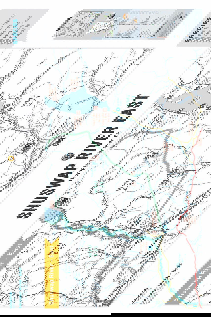 FTOBC182 Shuswap River (East) - Wall Map - Backroad Maps