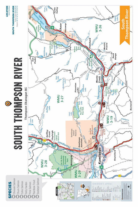 FTOBC188 South Thompson River - Wall Map - Backroad Maps
