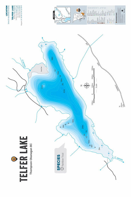 FTOBC196 Telfer Lake - Wall Map - Backroad Maps
