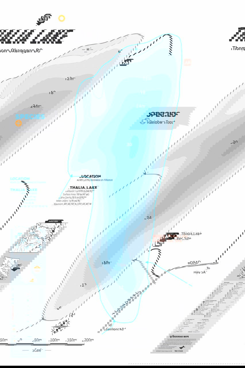 FTOBC197 Thalia Lake - Wall Map - Backroad Maps